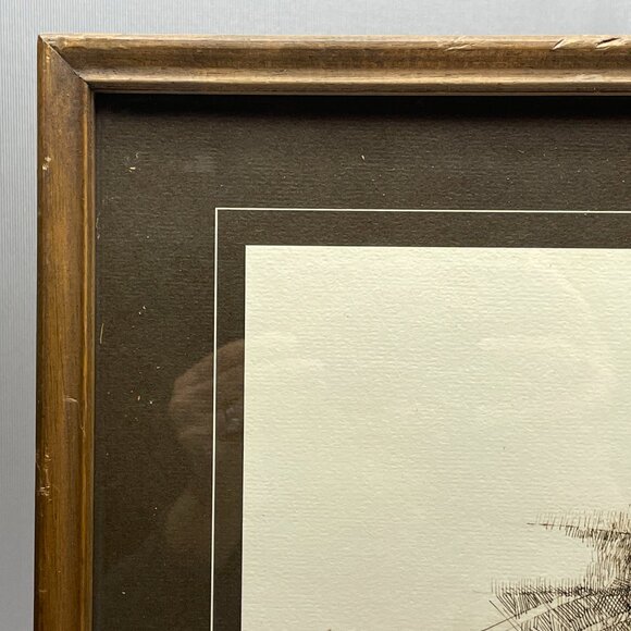 GUC Vntg Framed Tennis Print, "Match Point," #733, Artist Gary Patterson, 21" L - Picture 7 of 15